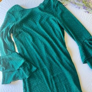 Emerald green chiffon dress